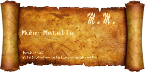 Muhr Metella névjegykártya
